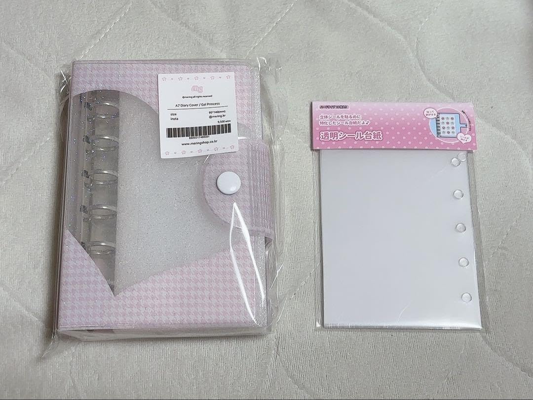 メリング　A7デニムバインダー　うさぎ柄　透明シール台紙30枚つき MERING】A7 Fancy Denim Binder 3Type - MERING | 韓国シール専門店